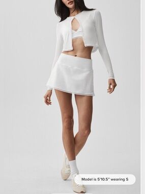 ALO Yoga Alosoft Affection White Mini Tennis Skirt